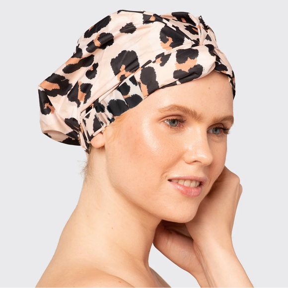 Kitsch Recycled Polyester Luxe Shower Cap - Leopard - Picture 3 of 3